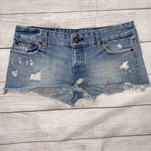 American Eagle ripped distressed 100% cotton short shorts sz 4 women